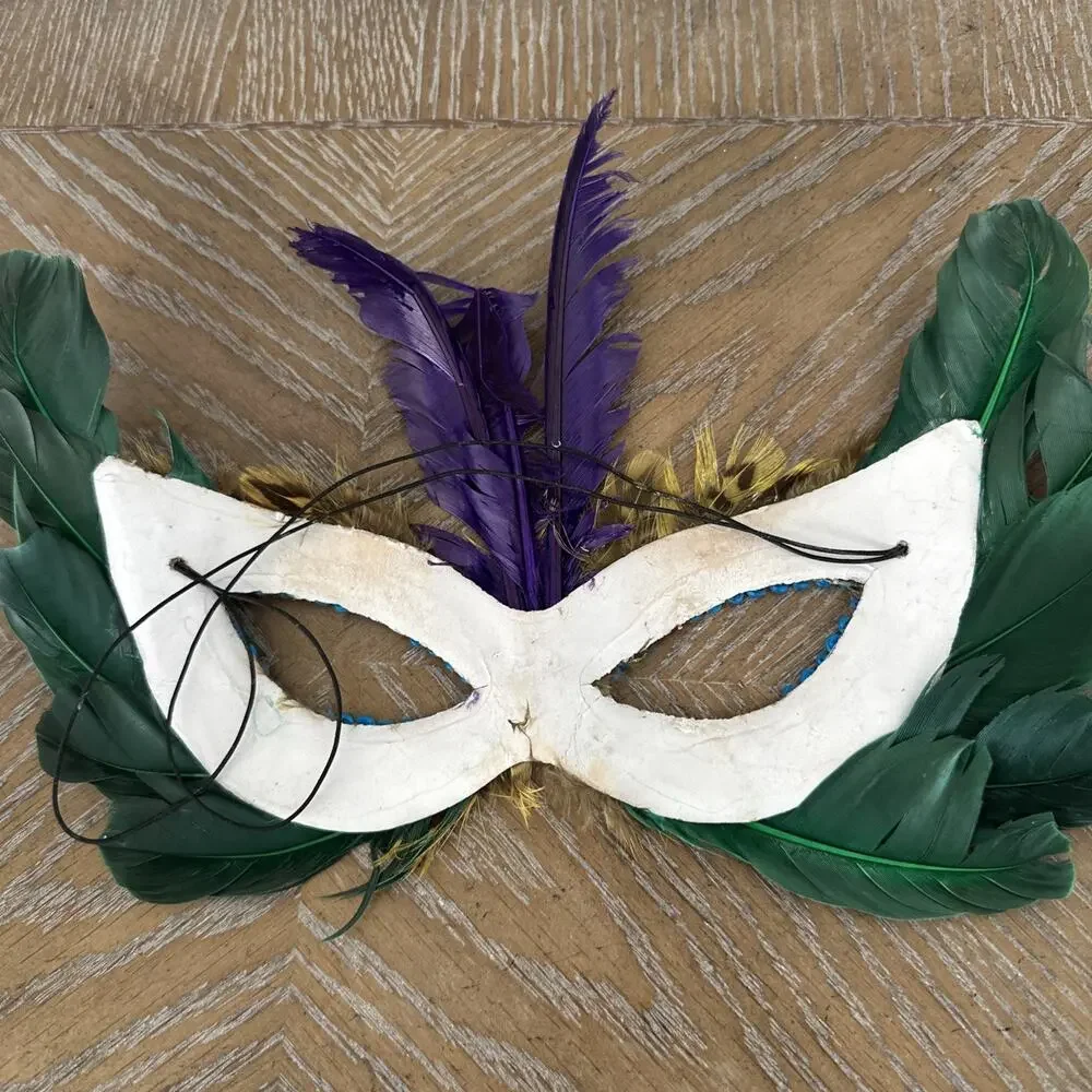 Lot of 3‎ Feather Masks Mardi Gras Carnival Masquerade Ball Costume Accessory